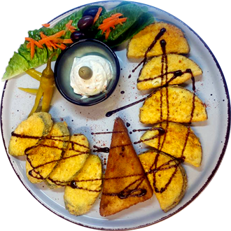 gebratene Auberginen oder Zucchini